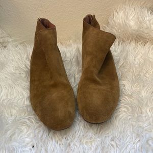 Lucky Brand Suede Ankle Boots Camel Brown size 10